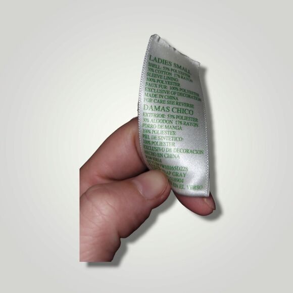 Green Tea Womens Sherpa Wrap Cardigan Size small Gray Open Front - Picture 7 of 7